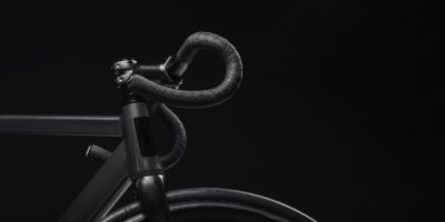 black road bicycle handle with black background